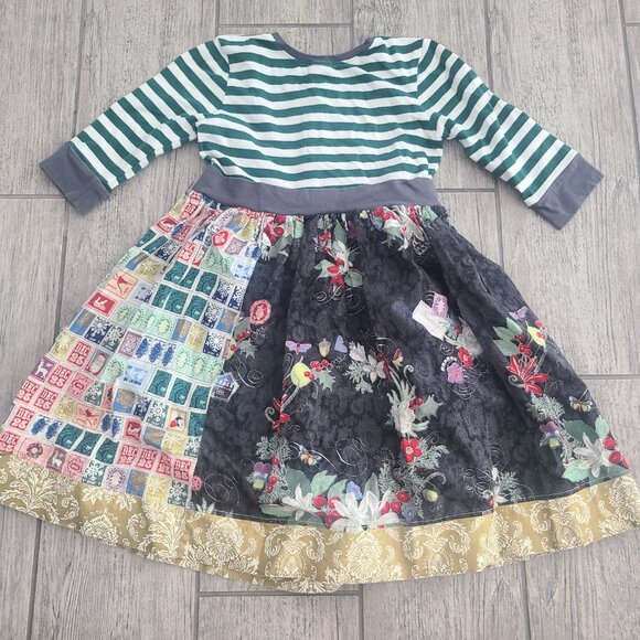 KPea toddler girl Patchwork Christmas Holiday Dress Size 5T - Picture 11 of 11